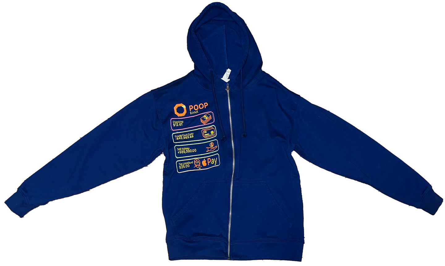 (M) POOP BANK Zip Hoodie
